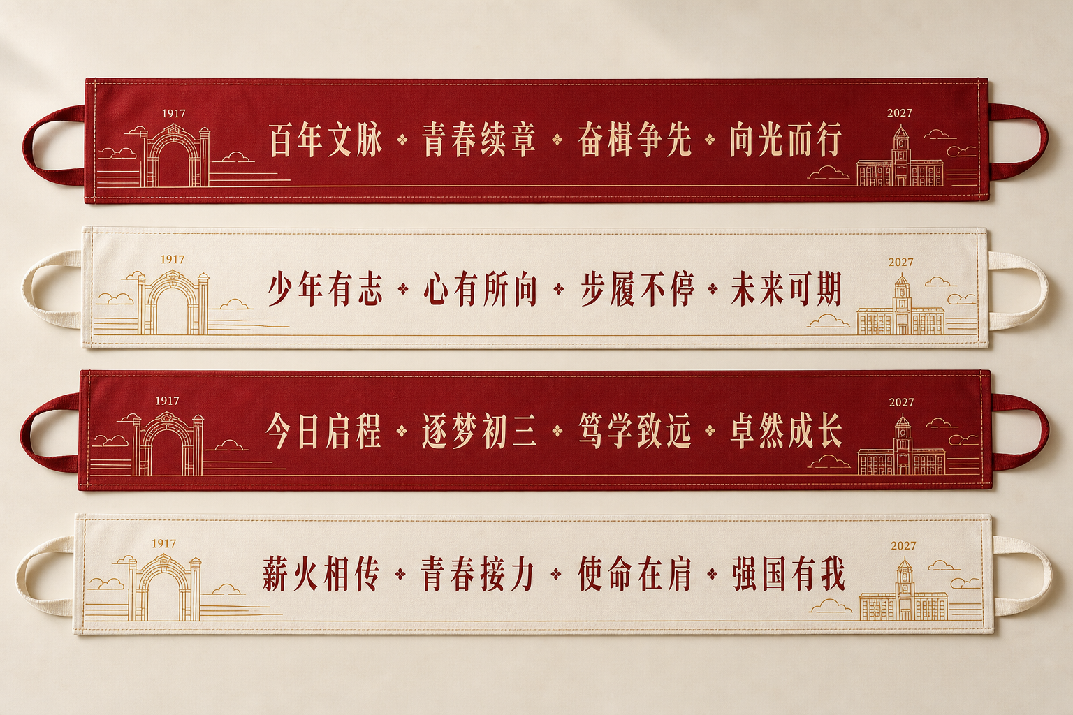 四款布条式励志口号效果图